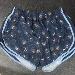 Nike Women's Navy Floral Athletic Shorts